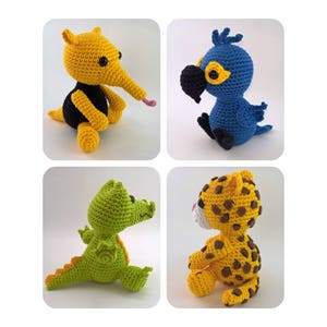 Baby Animals Amigurumi Patterns - Brazilian Jungle Friends - 4 Patterns Bundle