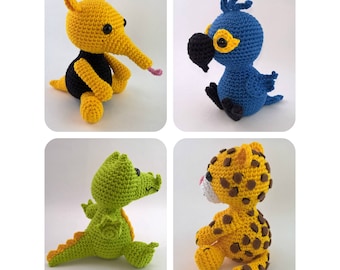 Baby Animals Amigurumi Patterns - Brazilian Jungle Friends - 4 Patterns Bundle