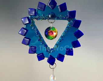 Chakra Five - Visuddha - Throat - Turquoise Fused Glass Ornament Suncatcher
