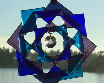 NAMASTE Blues/Purple Sun Catcher Ornament