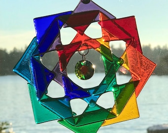 NAMASTE Rainbow Sun Catcher Ornament