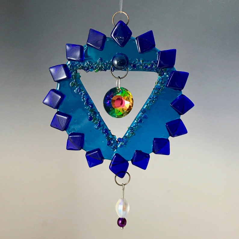 Chakras Set of Seven Fused Glass Ornament Suncatchers Etsy