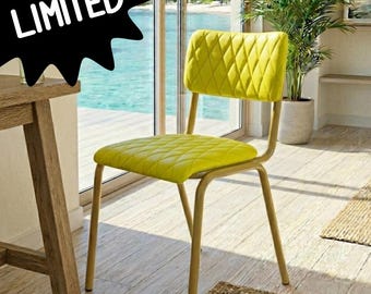 Neon eetkamerstoel kunstleer, neon woondecoratie, strandhuisstoelen, accent gestoffeerde stoelen, slaapkamer halverwege de eeuw modern - Limited Edition