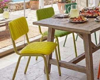 Neon eetkamerstoel kunstleer, neon woondecoratie, strandhuisstoelen, accent gestoffeerde stoelen, slaapkamer halverwege de eeuw modern - Limited Edition