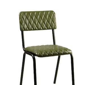 Classica sedia da pranzo vintage con design a diamante, in ecopelle o vera pelle, struttura in acciaio impilabile, realizzata a mano e personalizzabile.
