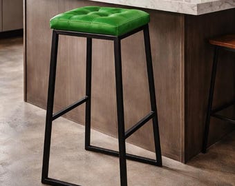 Kunstleer barstoel Industrieel gestoffeerde keukeneiland stoelen Koffieshop tegenkrukken Midcentury modern Hotel-restaurant hoog