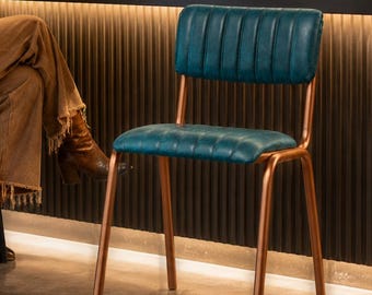 Faux Leather Dining Chair, Modern Home Beach House Office Upholstered Chairs, Bar / Coffee Shop / Restaurant Mid Century Modern Furniture