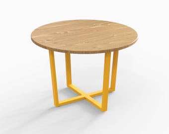 Customizable METAL TABLE BASE With Powder Coating, Round Or Square Top, Indoor or Outdoor, Solid Steel, Adjustable, Multiple Color Options