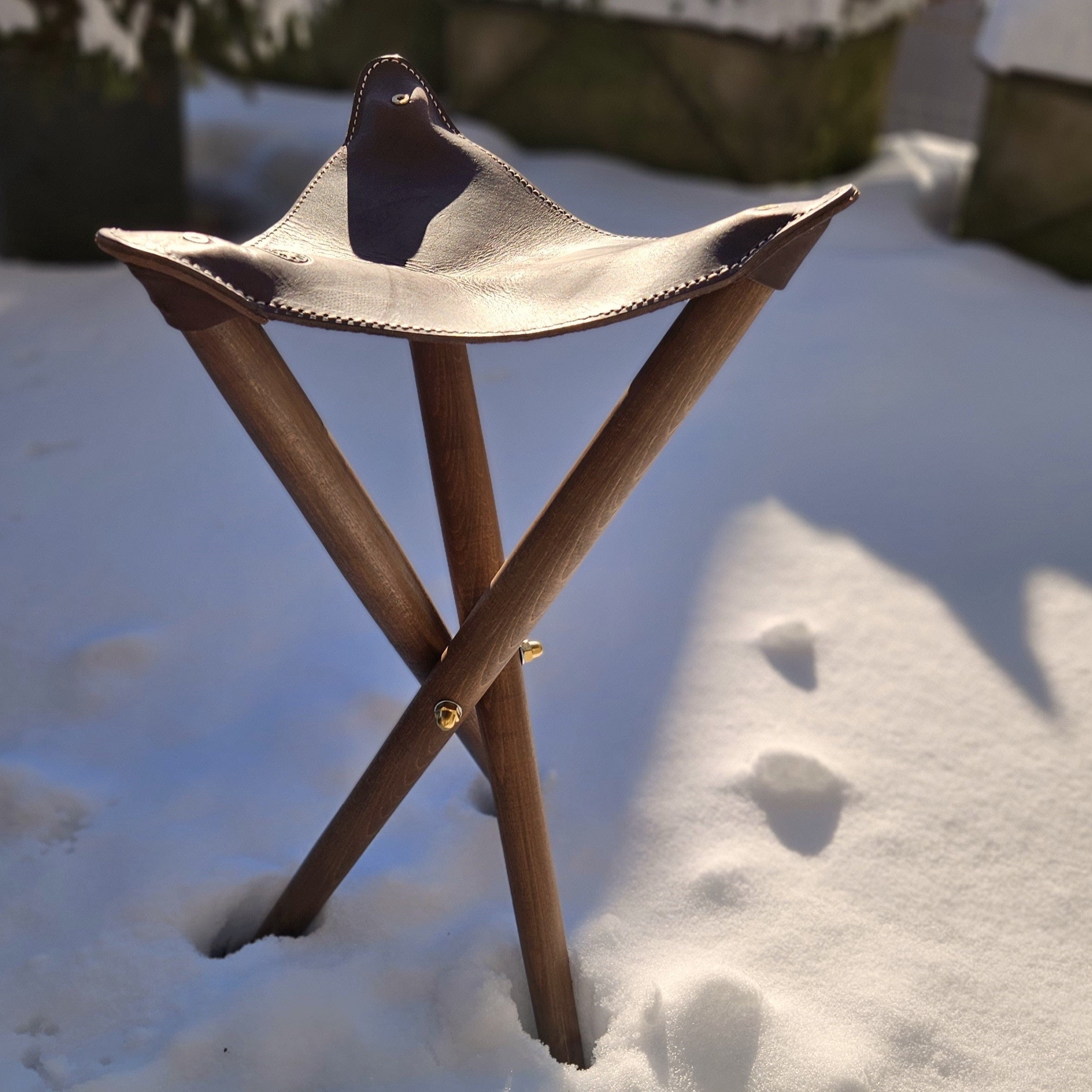 Leather camp stool sale
