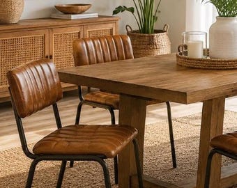 Faux Leather Dining Chair, Modern Home Beach House Office Upholstered Chairs, Bar / Coffee Shop / Restaurant Mid Century Modern Furniture