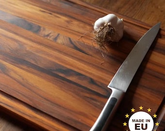 Solid Wood Cutting Board Handcrafted Charcuterie Board African Teak Board Sustainable Wood Serving Board Kitchen & Restaurant Pro Chef Gift