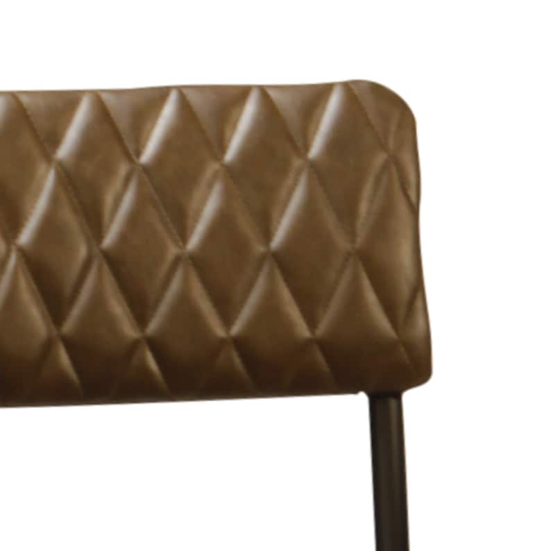 Classic Bistro Coffee Shop Chair, Retro Style Padded Metal Chair, Industrial Look Bar Pub Restaurant Stacking Chair, Handmade in Europe Dining Chair, manual stitching, aged eco leather Diamond upholstery, strong steel frame, perfectly stacking