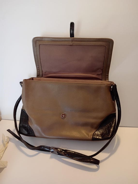 Vintage Multi Function Leather Like Bag with Adju… - image 8