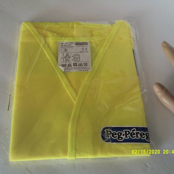 Peg-Perego Neon Yellow Child Safety Vest (ages 3 - 6) New, Sealed (2004)