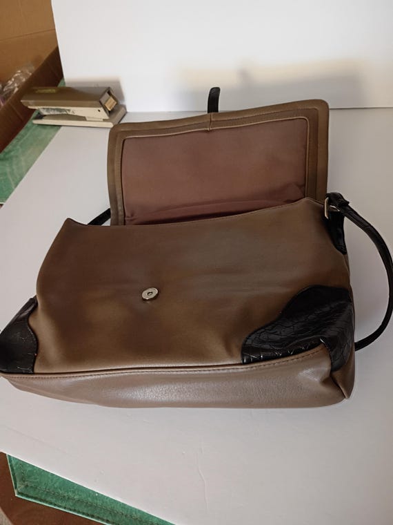 Vintage Multi Function Leather Like Bag with Adju… - image 9