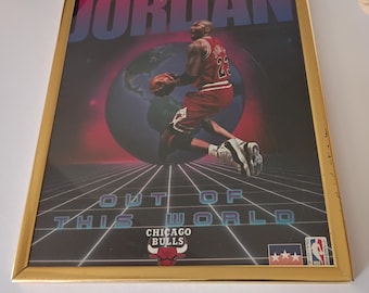 Original 1989 Michael Jordan Bulls Eye Starline NBA Poster 34 1/2
