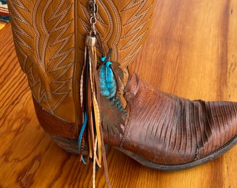 Bag Charm, Handmade Leather Tassel, Bag Charm, Handbag Charm, Purse Charm, Zipper Pull, Tote Bag Charm