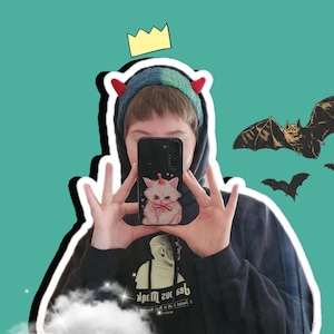 Uroczy mały diabełek czapka ręcznie robiony Harajuku Goth estetyczny szydełkowy moda