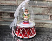 Mr. Christmas nutcracker music box ornament, vintage Mr. Christmas music box, vintage Mr. Christmas globe ornament, nutcracker music box,