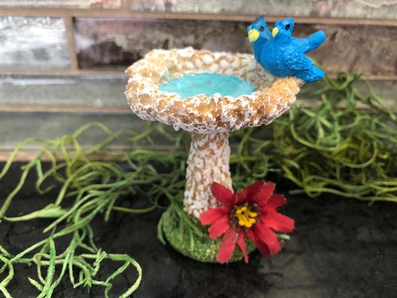 Miniature Bird Bath Fairy Garden Miniature Bird Bath Fairy, Fairy Garden In Bird Bath
