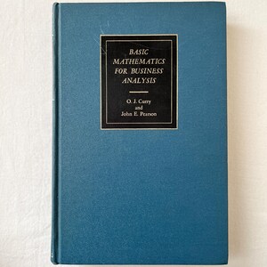 Vintage Basic Mathematics for Business Analysis Book, 1970