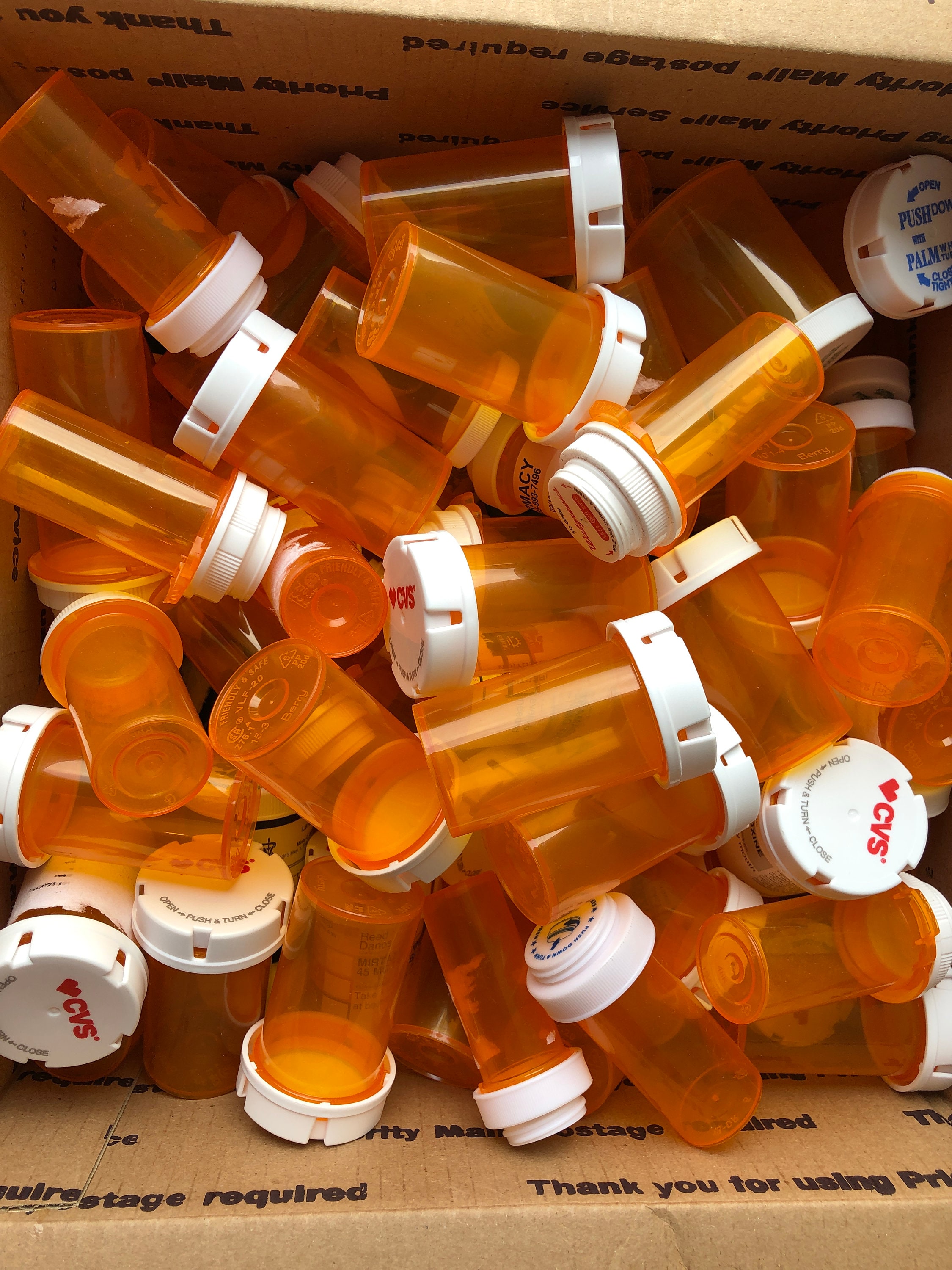 12 empty prescription bottles empty orange plastic pill Etsy
