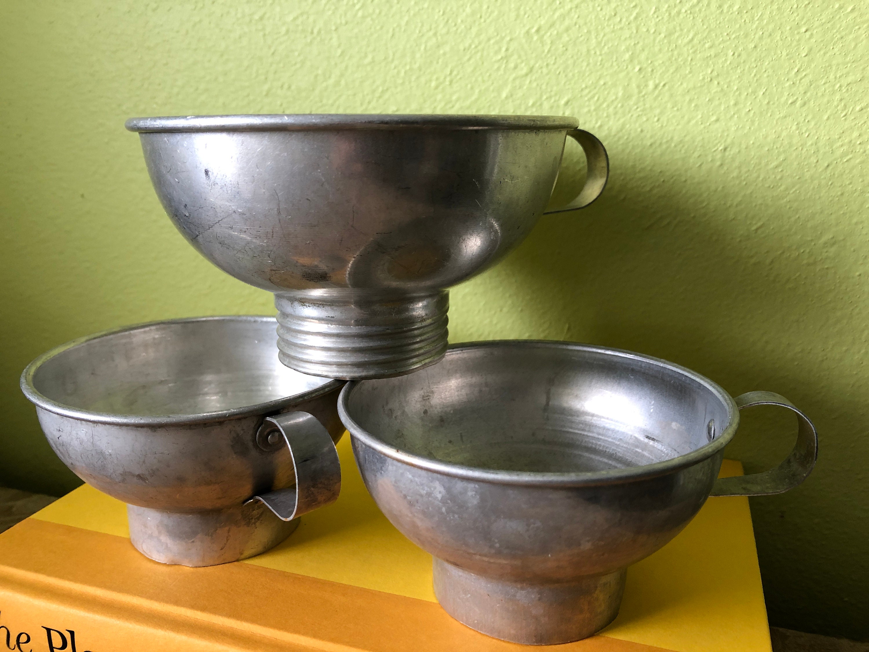 Vintage aluminum canning funnels farmhouse kitchen decor Etsy