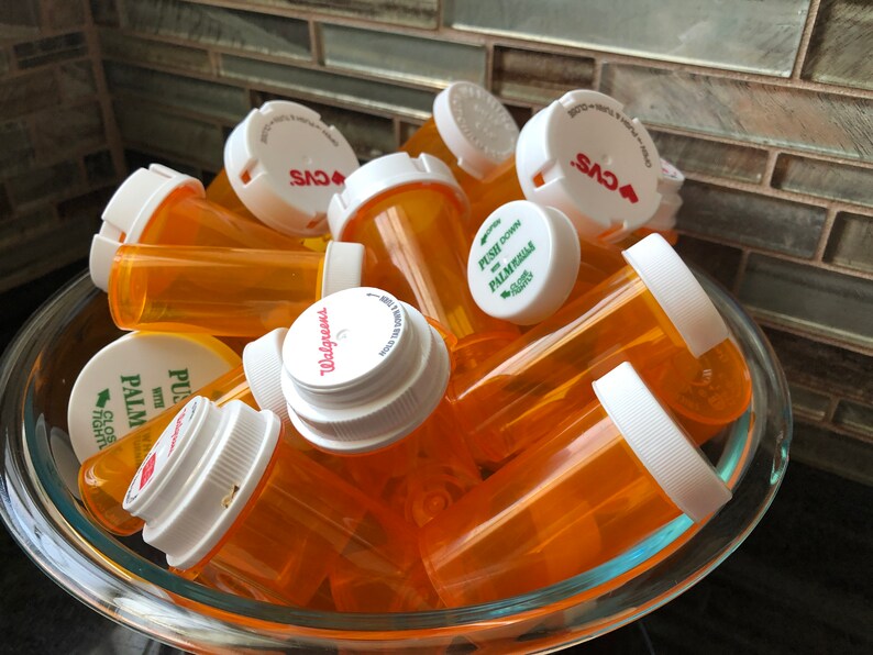15 Empty Prescription Bottles Empty Orange Plastic Pill Etsy