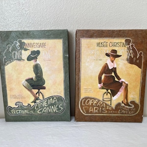 Vintage French Cinema Canvas Prints: Festival de Cannes Artwork Set