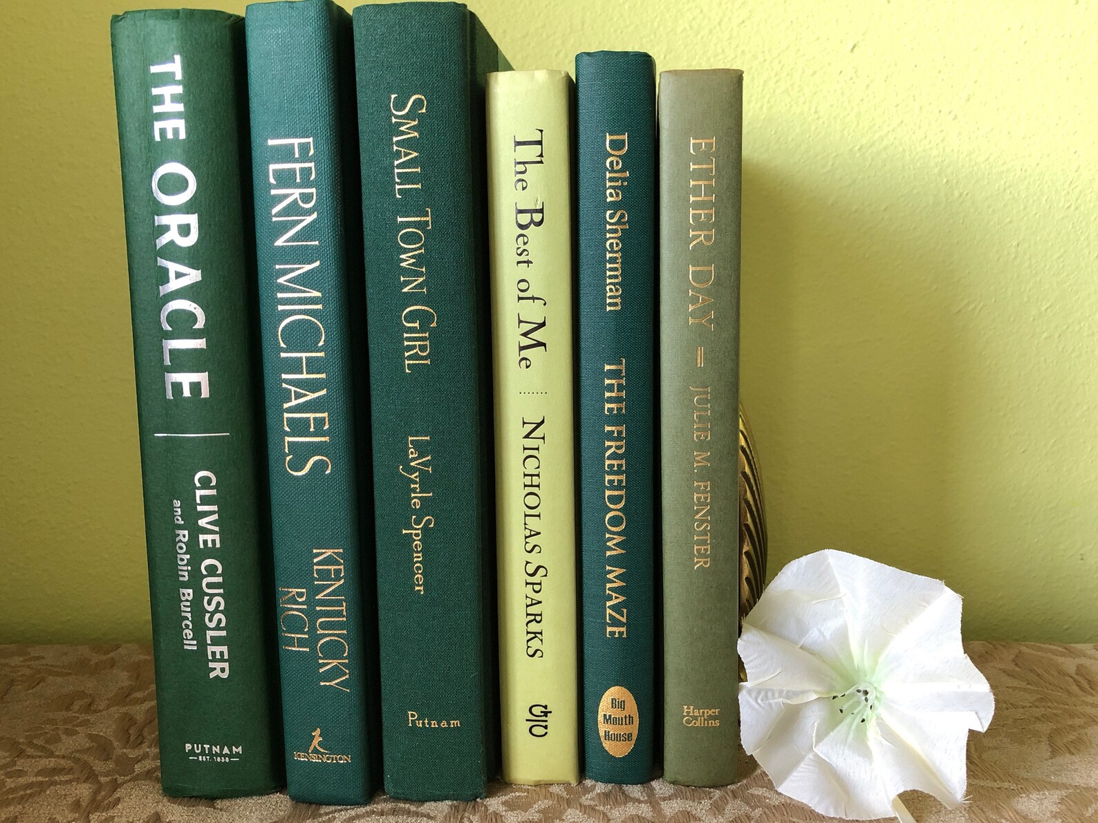 Green book stack green books by color green decorator books Etsy