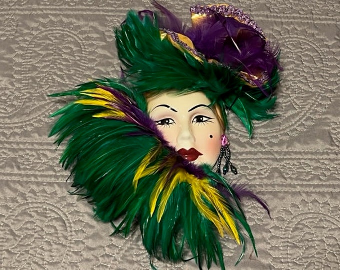 Mardi Gras Mask Head Vintage Porcelain Mardi Gras Mask Etsy