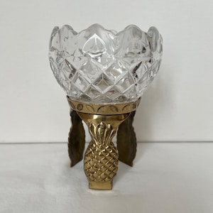 Royal Irish Crystal Candle Holder, Vintage Crystal Candle Holder, Crystal and Brass Candle Holder, Vintage Shabby Boho Candle Holder