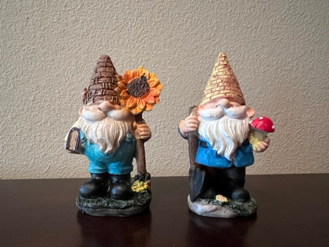 2 Gnomes, Set of Gnome Figurines, Set of 2 Gnomes, Gnome Garden