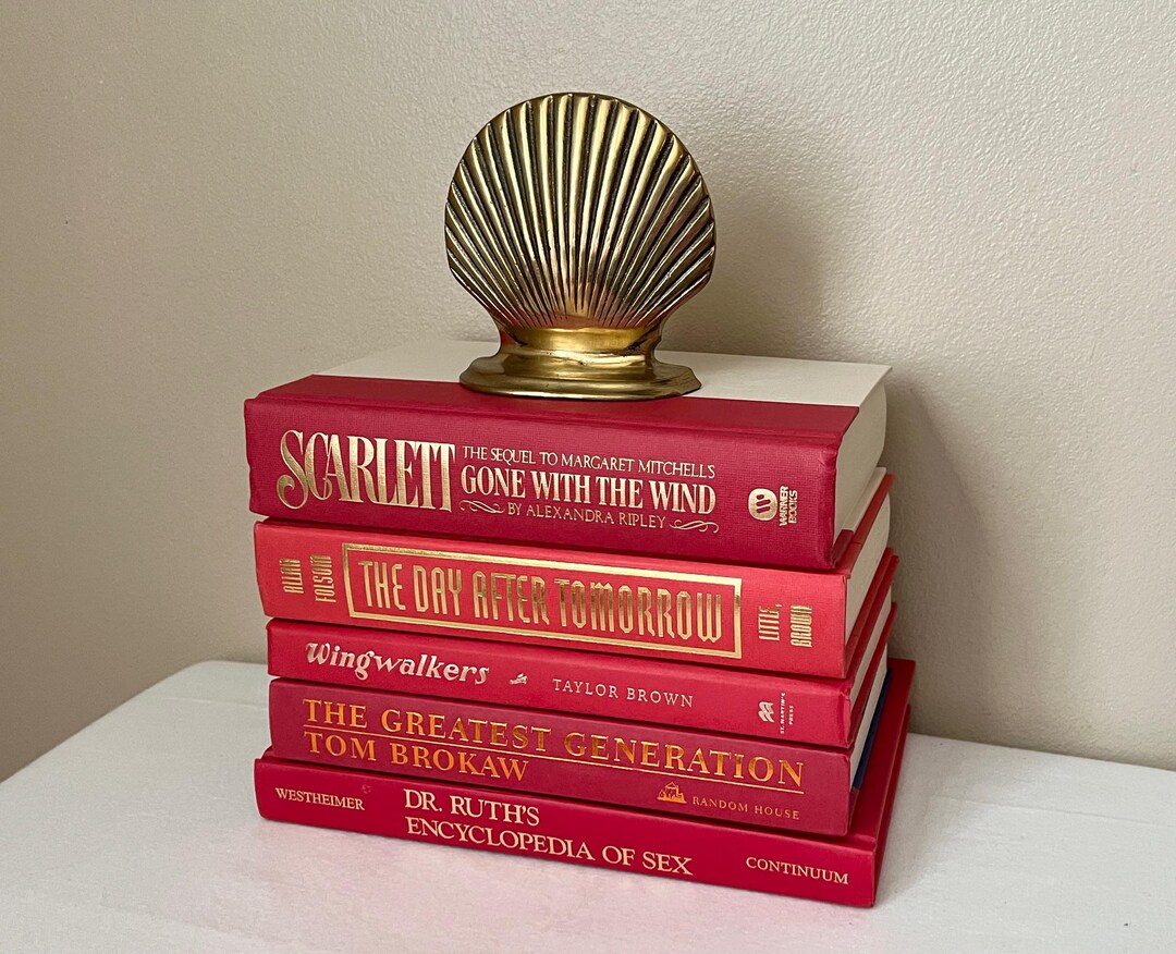 Red Book Bundle, Curated Instant Library Decor, Hardcover Book ...