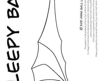 Personal Use Digital Sleepy Bat Stained Glass Sun Catcher Pattern, PDF