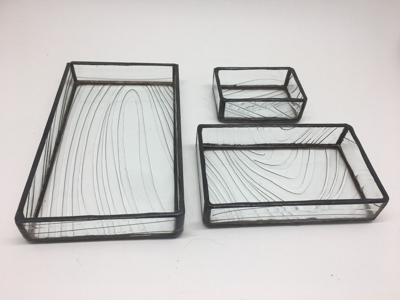 Whimsical Stained Glass Nesting Tray Set