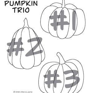 Digitalt mönster för solfångare i färgat glas, Lumpy Pumpkin Trio för personligt bruk, PDF