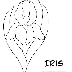 Personal Use Digital Iris Stained Glass Sun Catcher Pattern, PDF