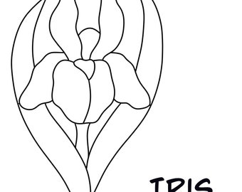 Personal Use Digital Iris Stained Glass Sun Catcher Pattern, PDF