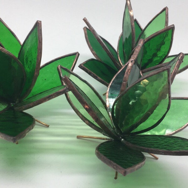 ORIGINAL Stained Glass Succulent Sculpture for plant lovers