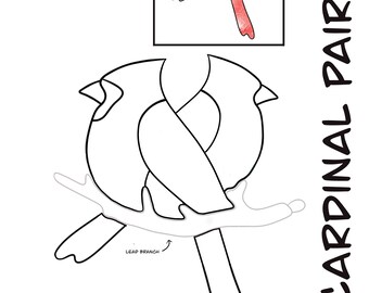 Personal Use Digital Cardinal Pair on a Branch Stained Glass Sun Catcher Pattern, PDF