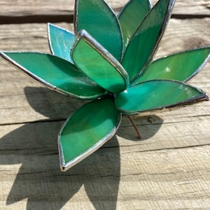 ORIGINAL Opaque Stained Glass Succulent Sculpture for plant lovers