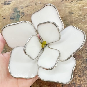 Magnolia Flower Stained Glass Sculpture for plant lovers