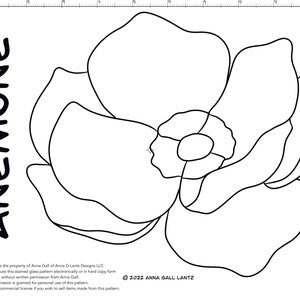 Personal Use Digital Anemone Stained Glass Pattern, PDF