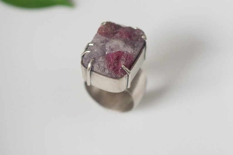 Pink Tourmaline and Sterling Silver Cocktail Ring