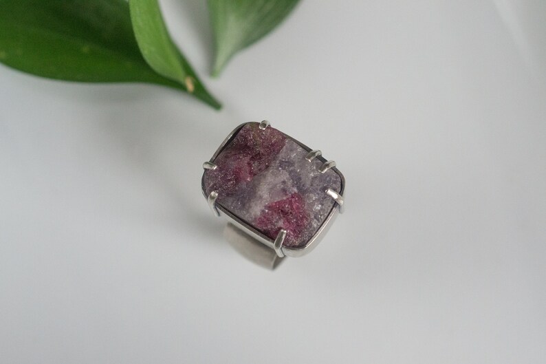 Pink Tourmaline and Sterling Silver Cocktail Ring