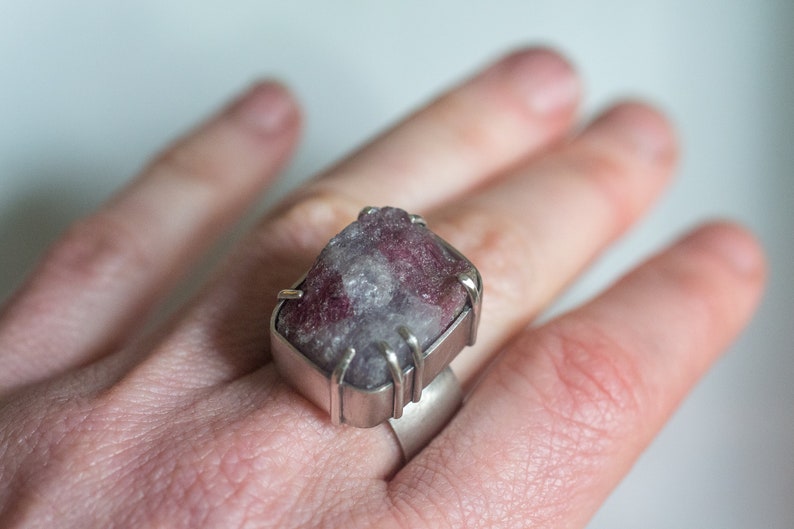 Pink Tourmaline and Sterling Silver Cocktail Ring