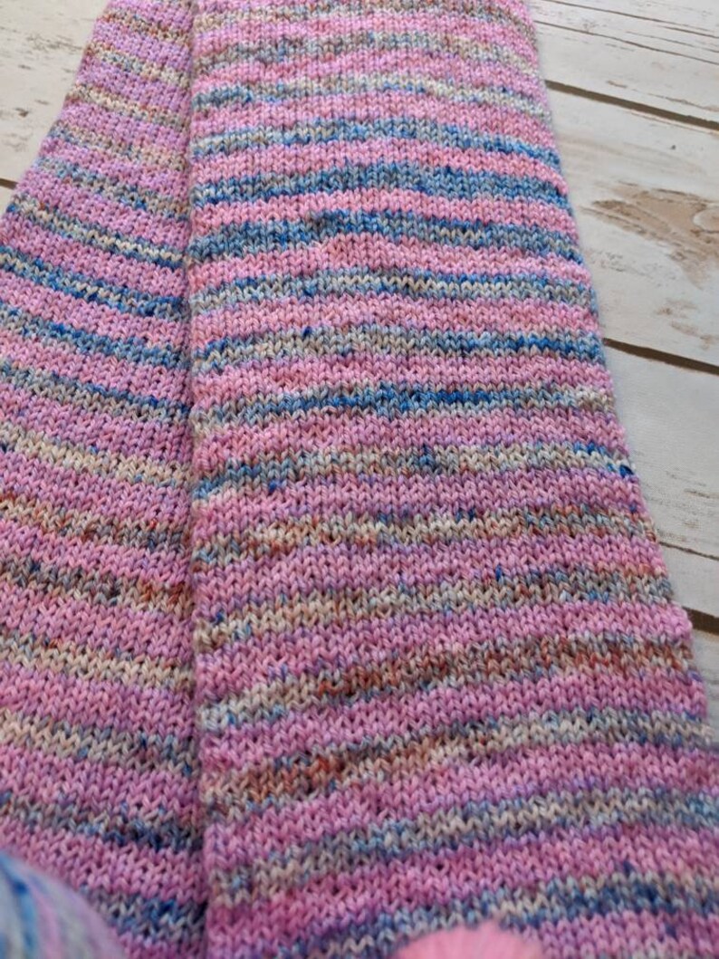 Microstripe self stripe sock yarn includes mini Lucille Ball