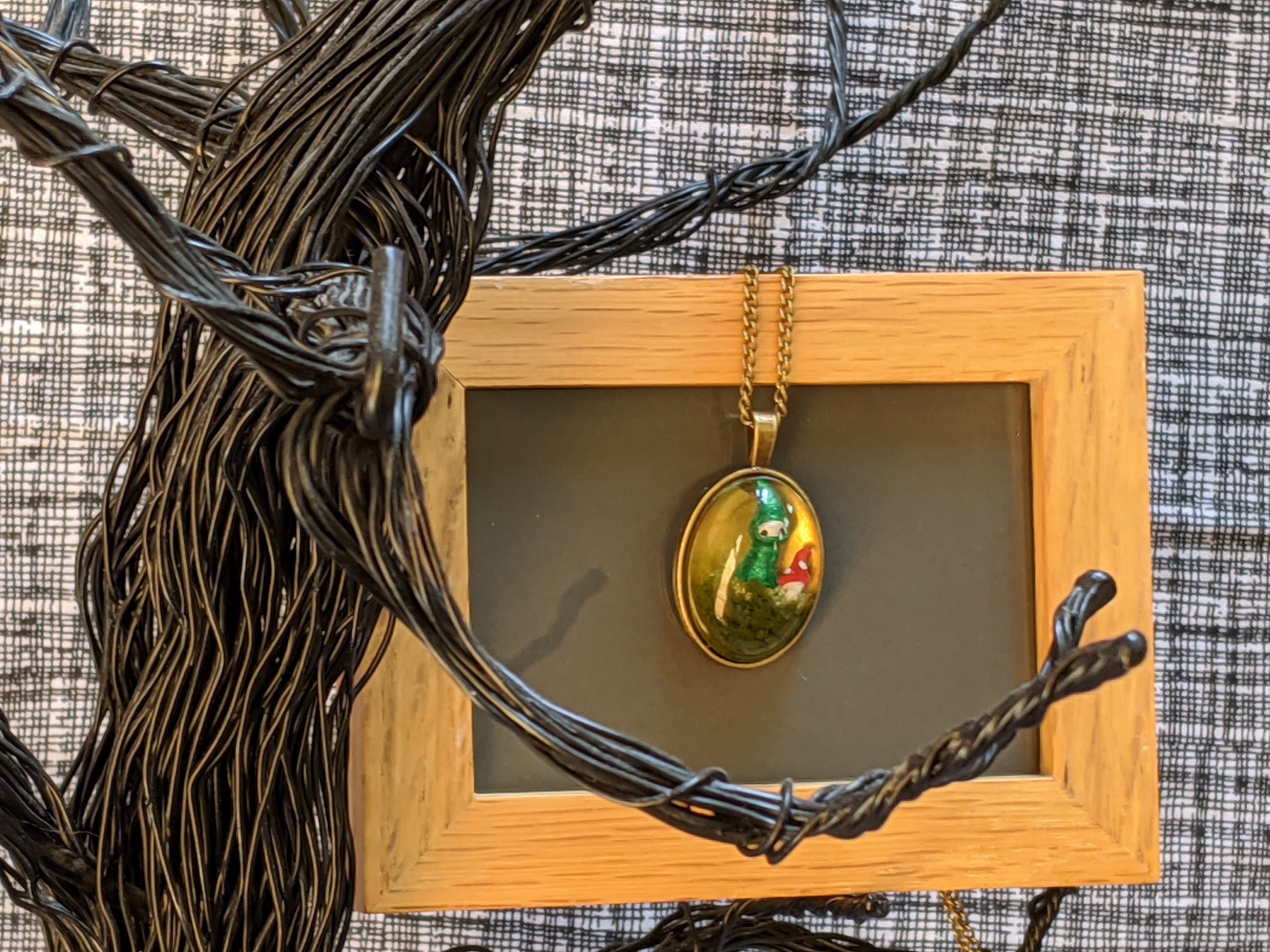 Gnome Resin Pendant Necklace Wearable Art Gnome Jewelry w/ Etsy