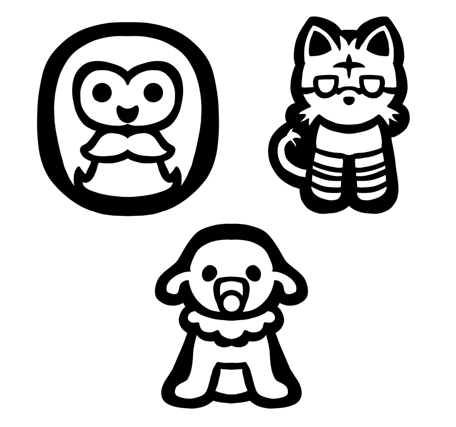 Pokemon Starter Outline Stickers Rowlet Litten Popplio Etsy